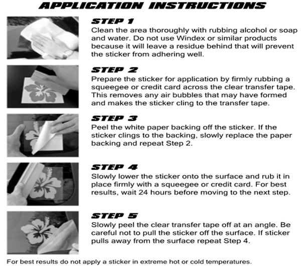 4x4 Life Transfer Decal Instructions