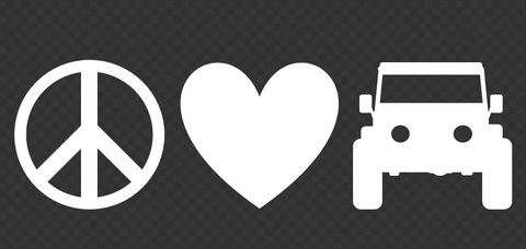 Peace. Love. 4-Wheel Drive.® Mini Transfer Decal